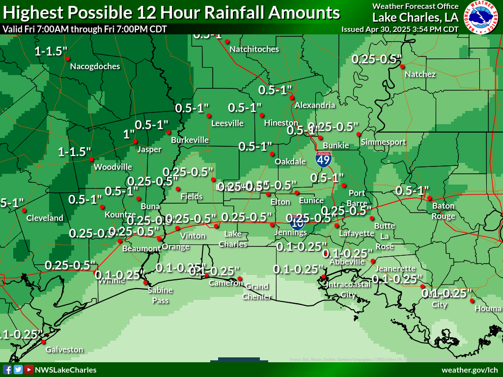 Greatest Possible Rainfall for Day 3