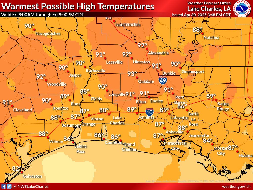 Warmest Possible High Temperature for Day 3