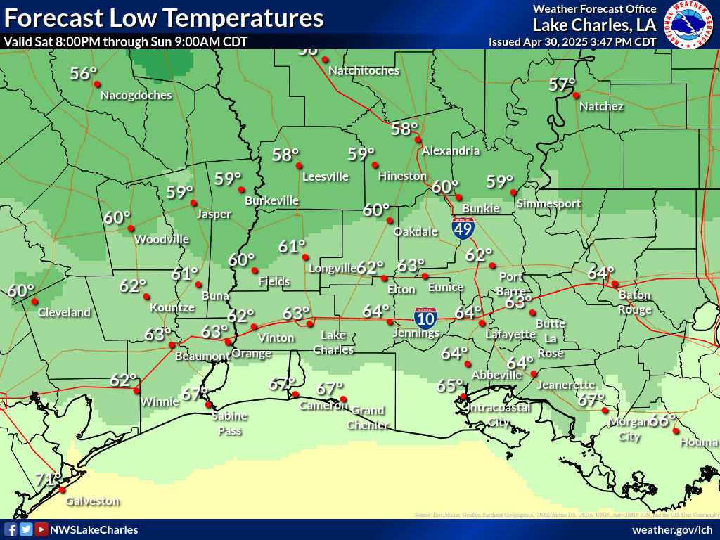 Expected Low Temperature for Night 4