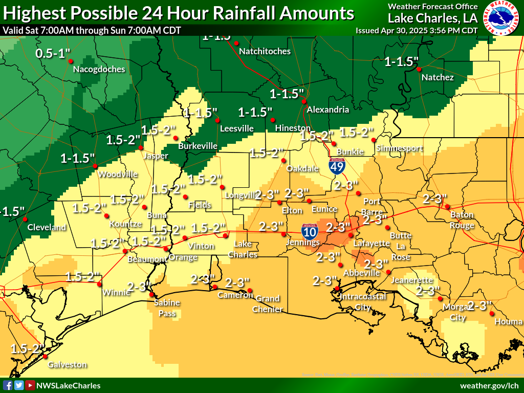 Greatest Possible Rainfall for Day 4