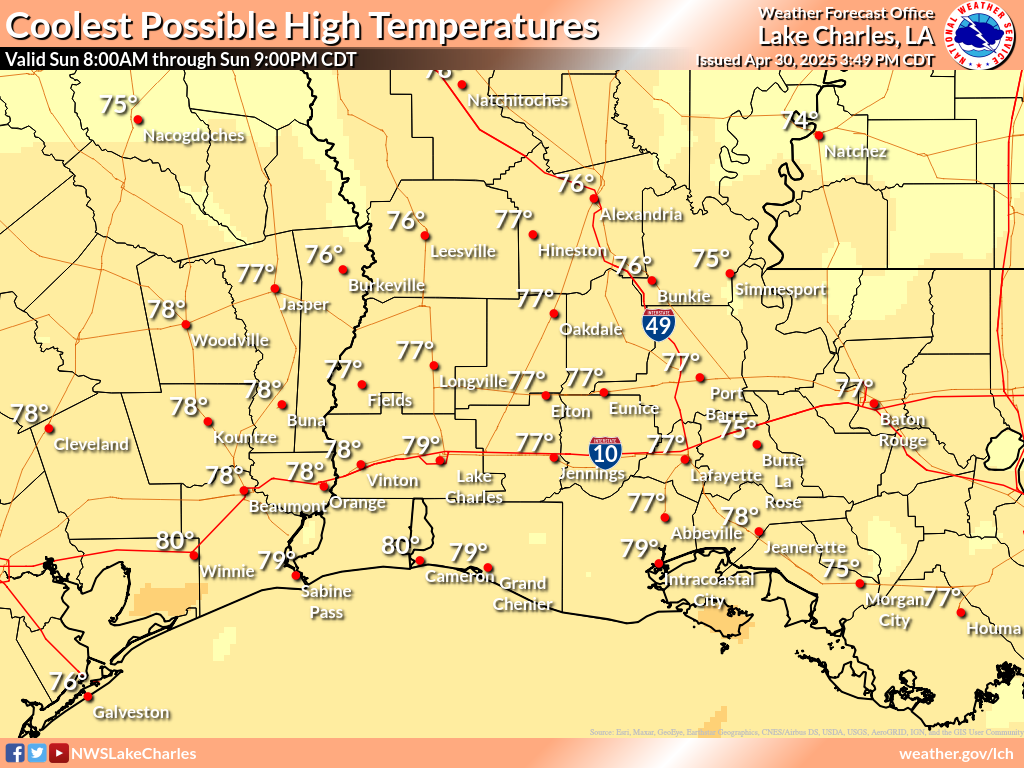 Coolest Possible High Temperature for Day 5