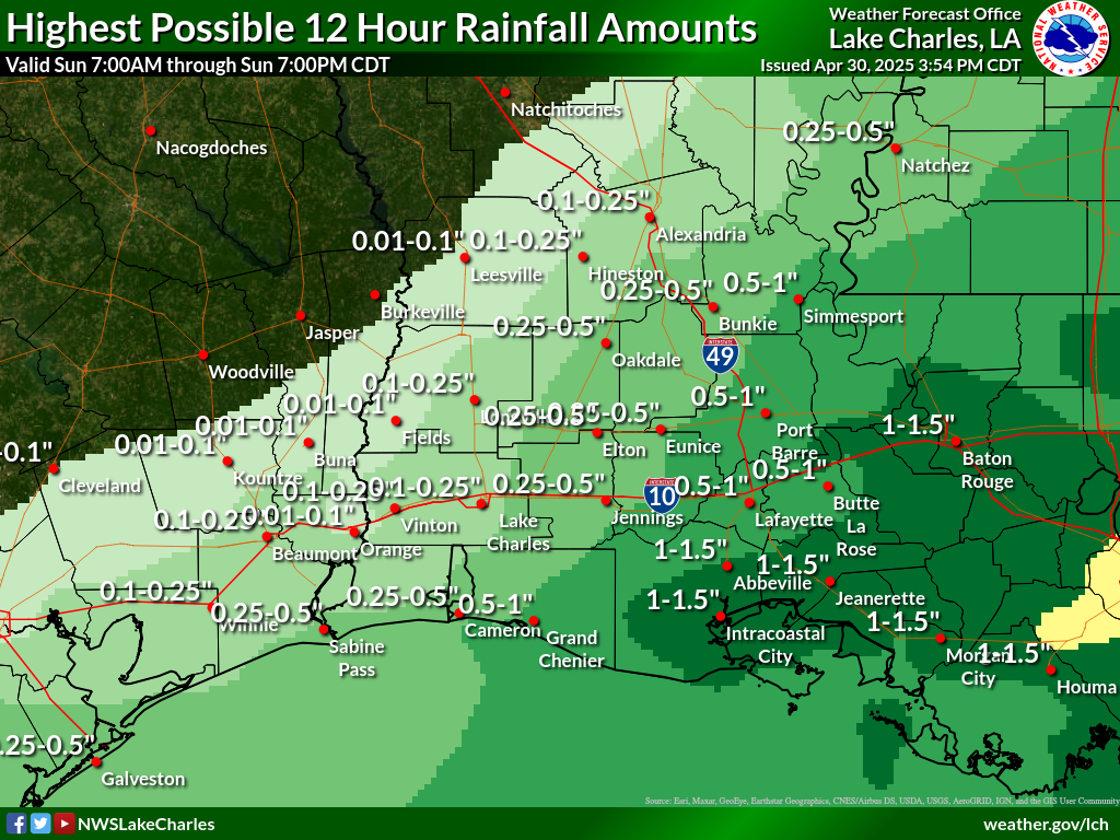 Greatest Possible Rainfall for Day 5