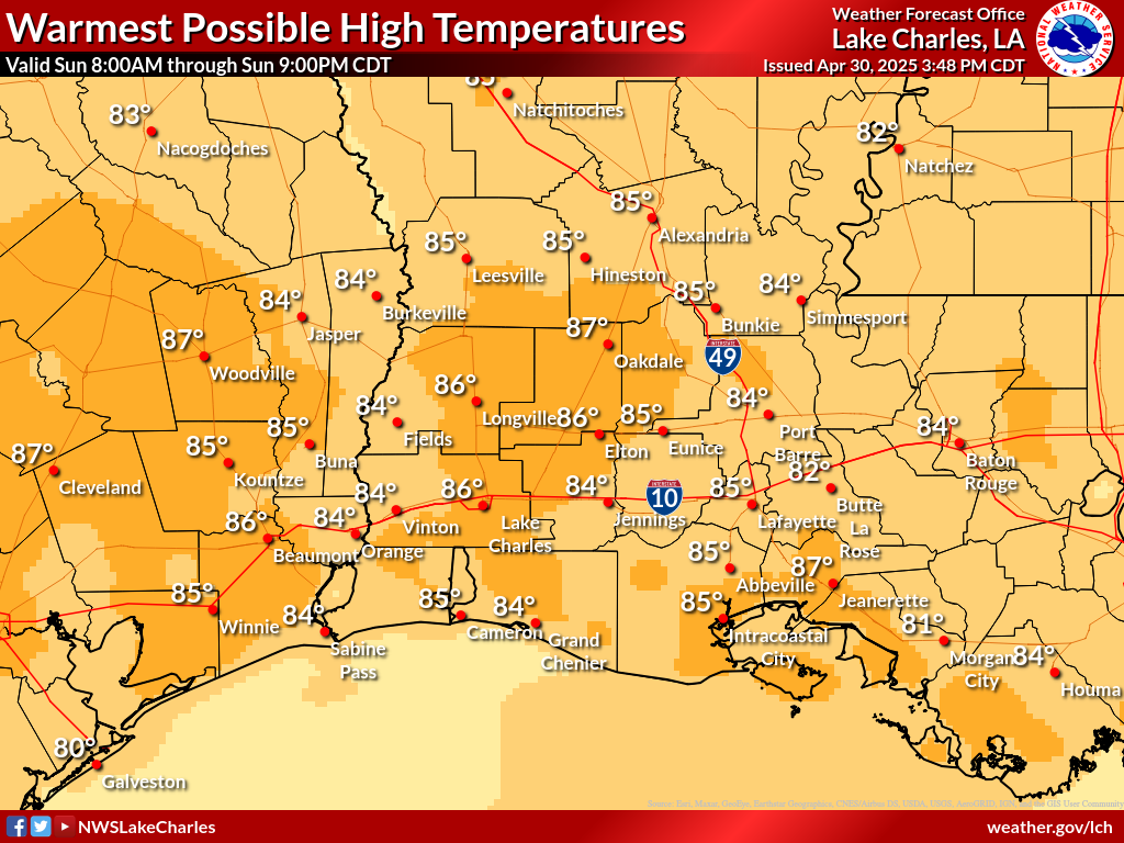 Warmest Possible High Temperature for Day 5