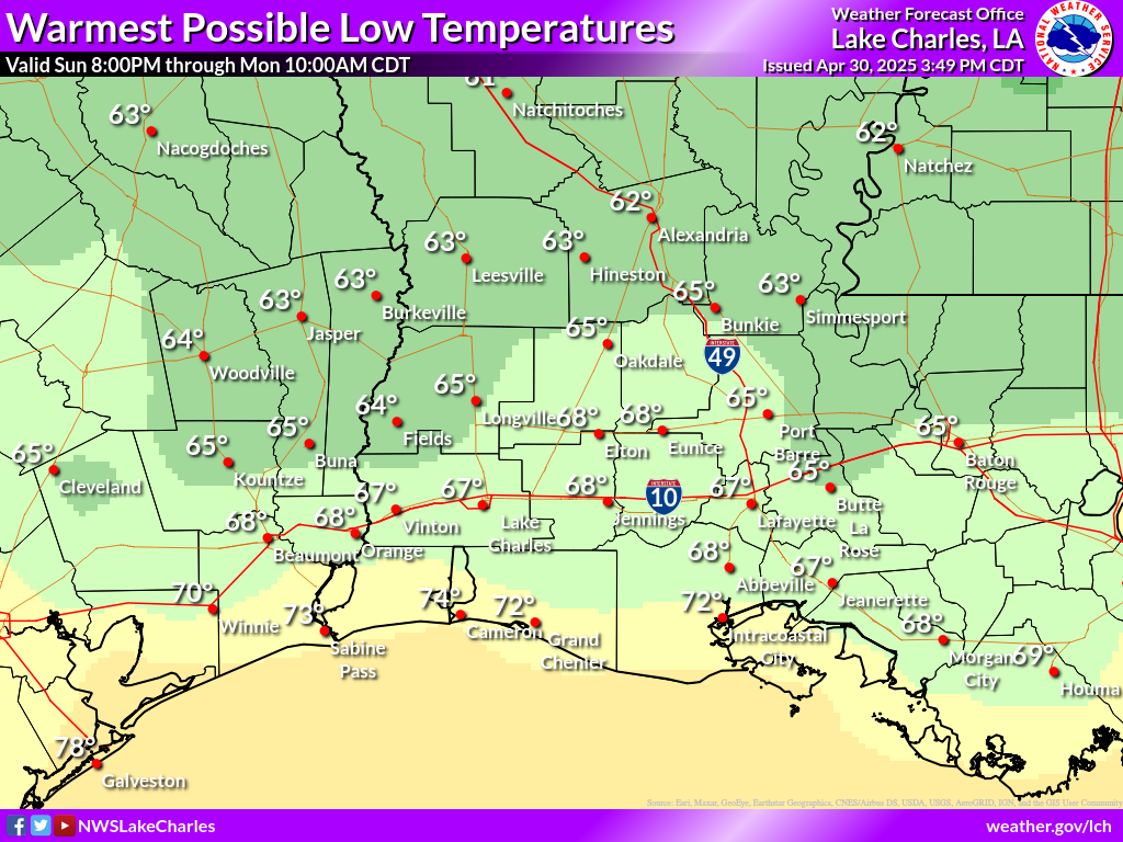 Warmest Possible Low Temperature for Night 5