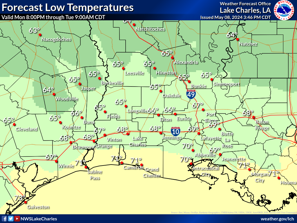 Expected Low Temperature for Night 6
