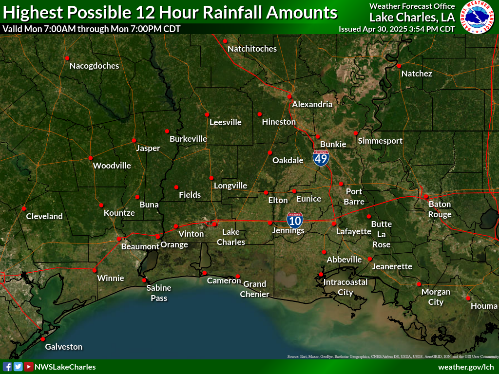 Greatest Possible Rainfall for Day 6