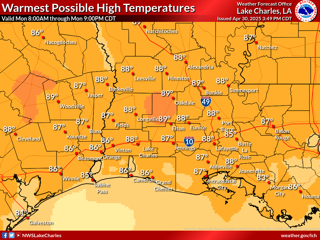 Warmest Possible High Temperature for Day 6