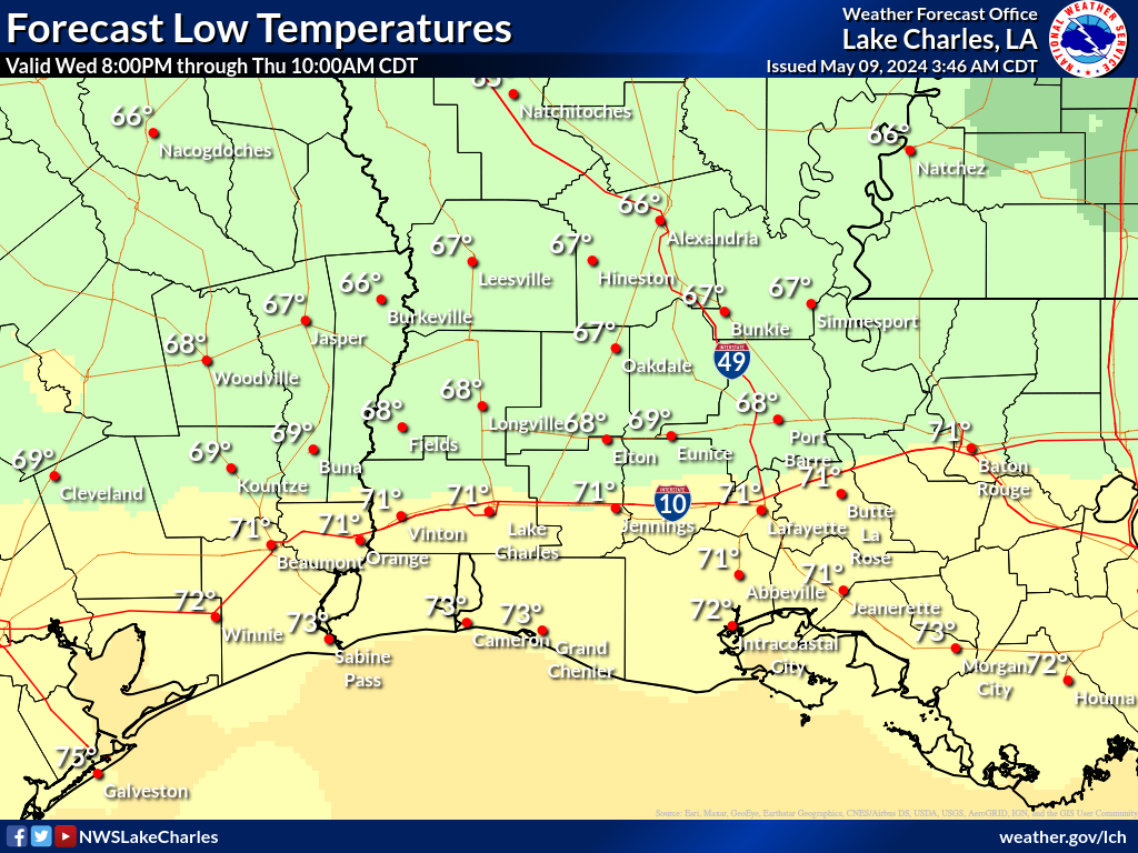 Expected Low Temperature for Night 7