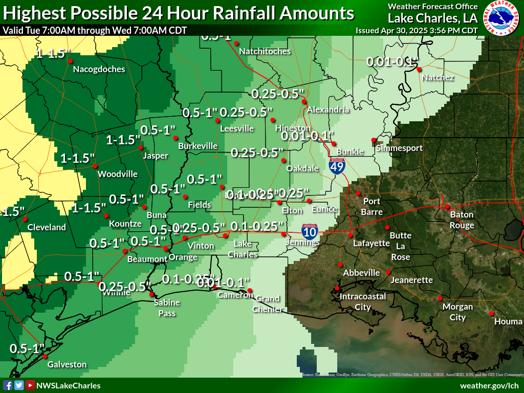 Greatest Possible Rainfall for Day 7