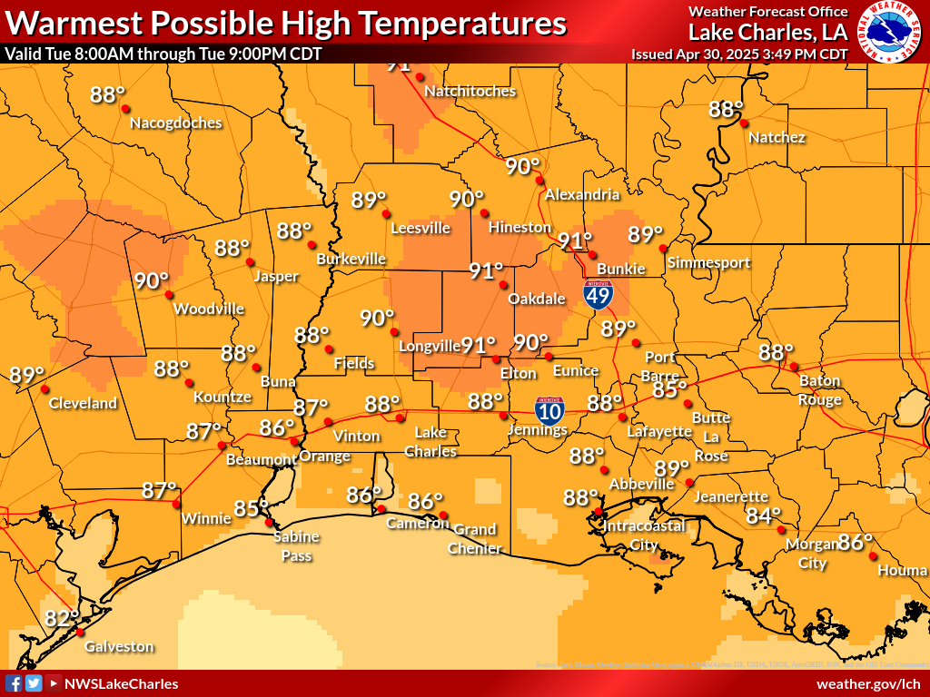 Warmest Possible High Temperature for Day 7