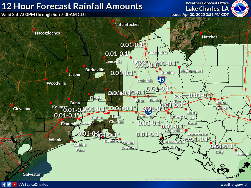 Expected Rainfall for Night 4