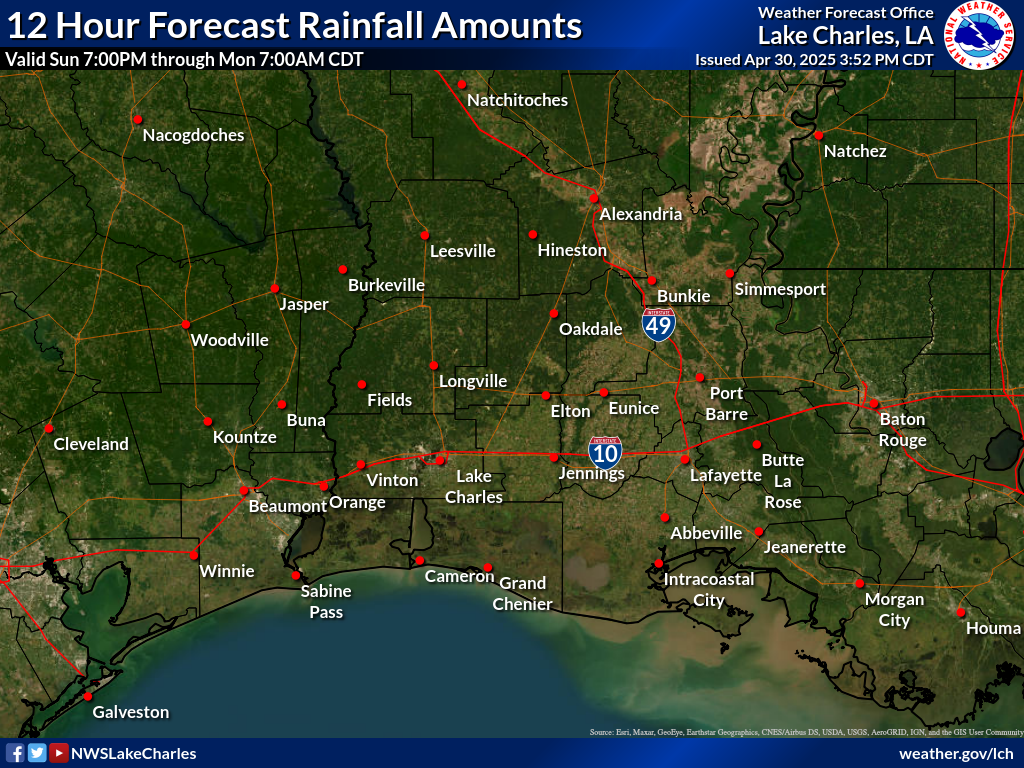 Expected Rainfall for Night 5