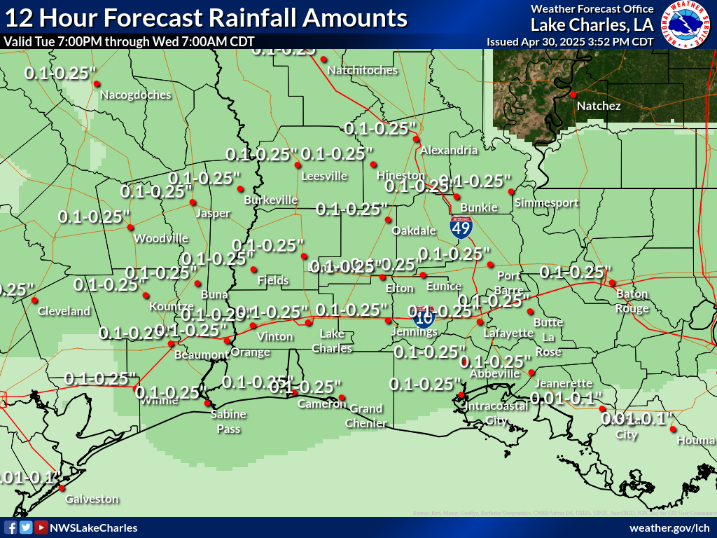 Expected Rainfall for Night 7