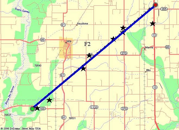 Iota Tornado map