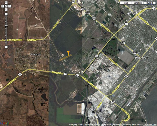 Map image of Port Acres tornado track