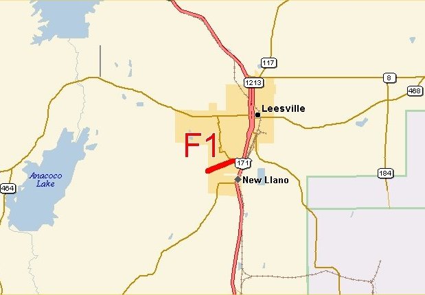Leesville Tornado map