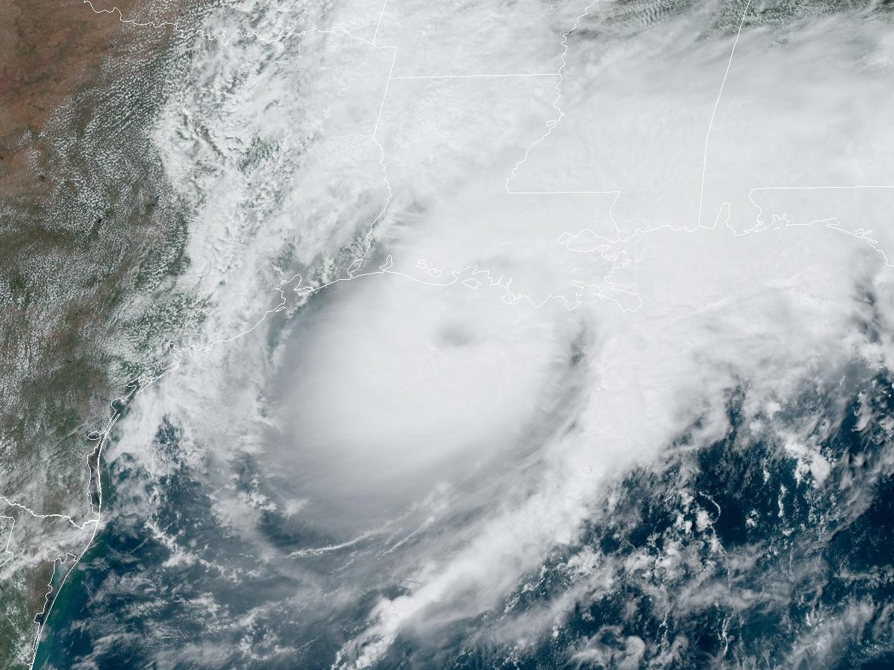 GOES 16 GeoColor Satellite Image of Hurricane Francine off the South Central Louisiana coast at 1:36 PM CDT July 8, 2024.
