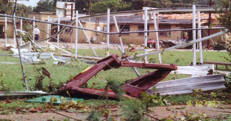 Another view of the school / walkway destroyed