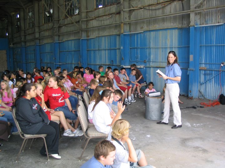 Picture of Montra talking to the students