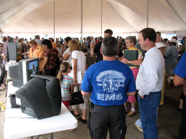 Crowd visits the various booths at the Hurricane Audrey 50th Anniversary