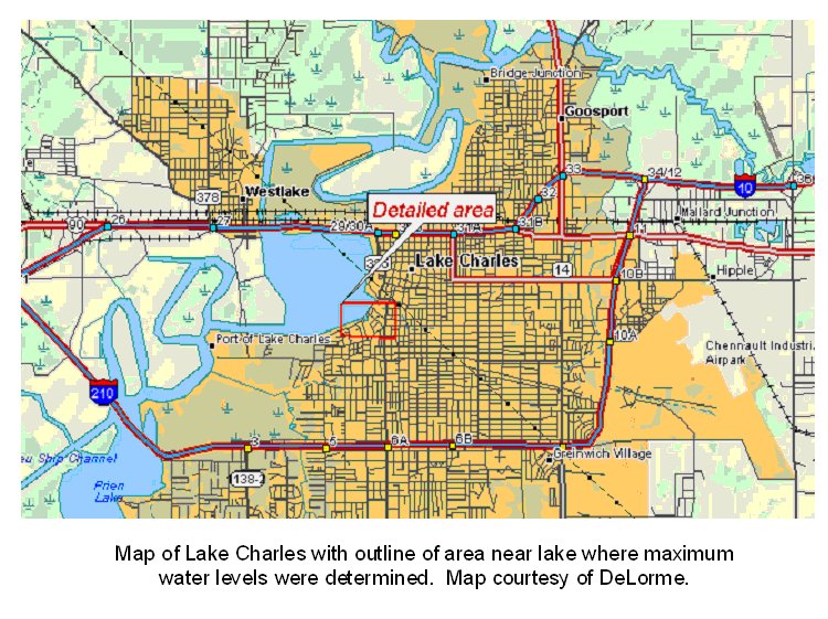 Lake Charles reference map for Rita data