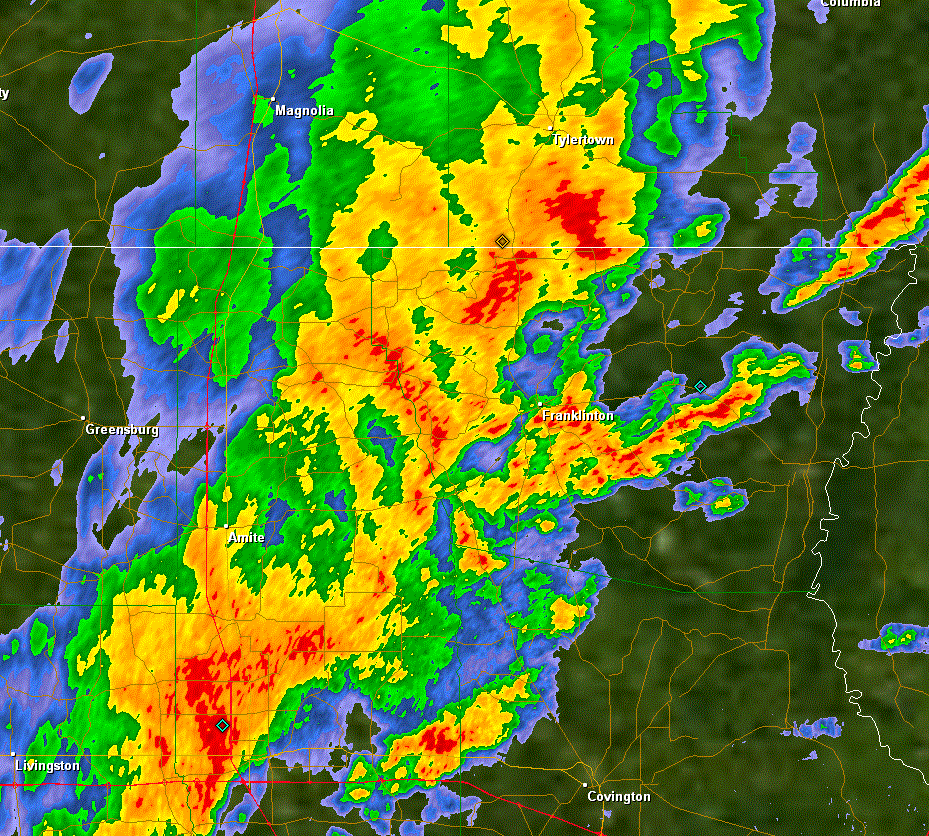 KLIX reflectivity for Franklinton, LA tornado of 4/4/2011
