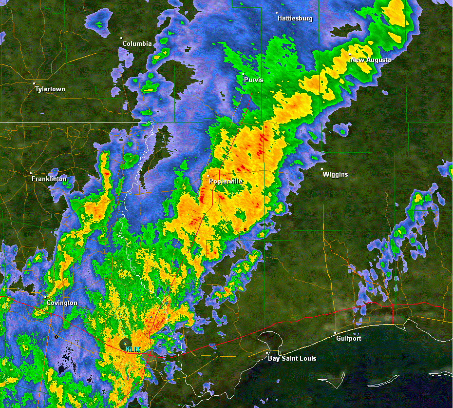 KLIX reflectivity for Pearl River County, MS tornado of 4/4/2011