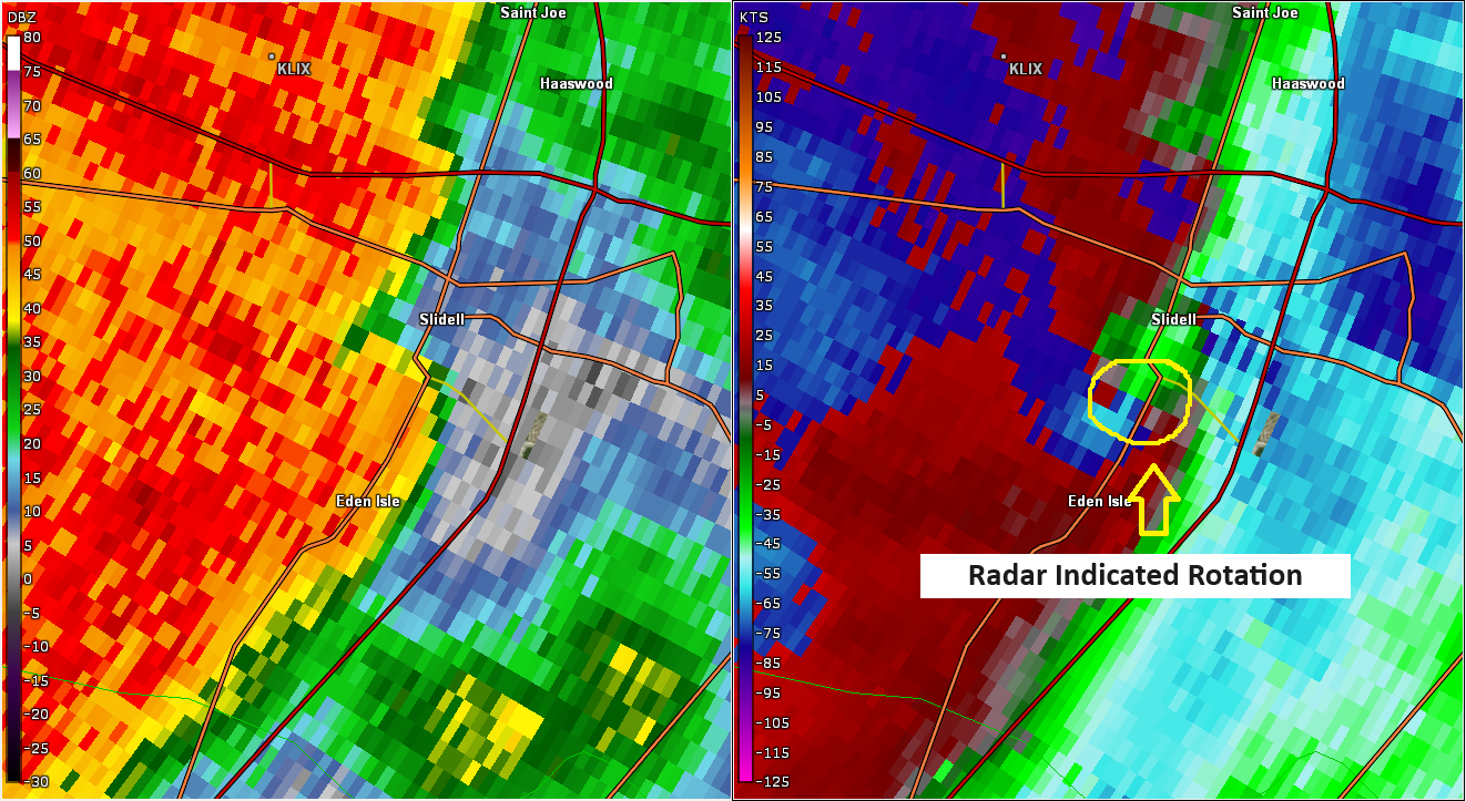 KHDC radar data for Bains, LA tornado of 4/10/2024