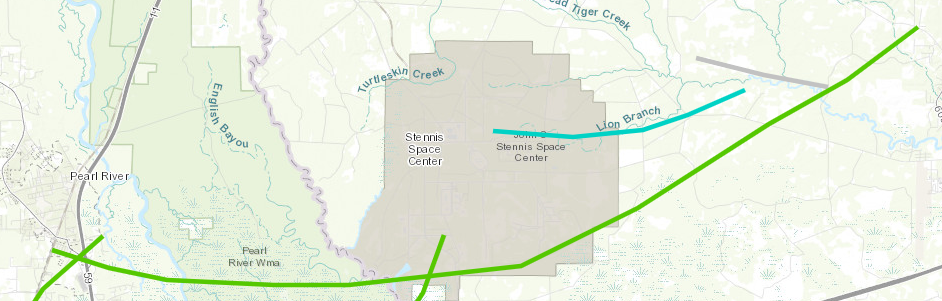 Pearl River, LA to Stennis Space Center tornado track of Apr 10, 2022