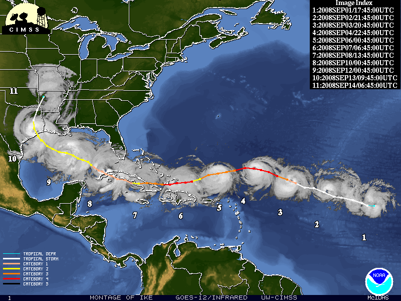Ike Track from UW-CIMSS, click to go to UW-CIMSS