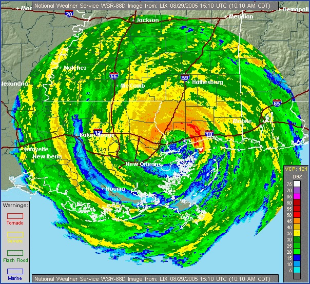 Hurricane Katrina Radar Map