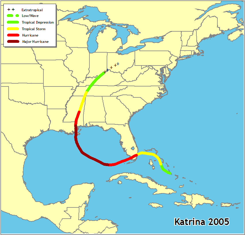 Hurricane Katrina's Track