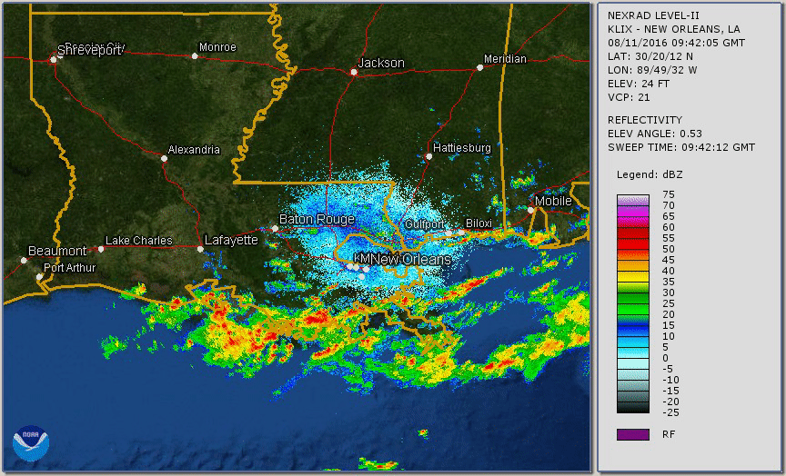 Radar Loop of Event