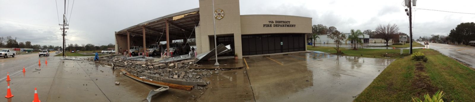Damage to 7th District Fire Station