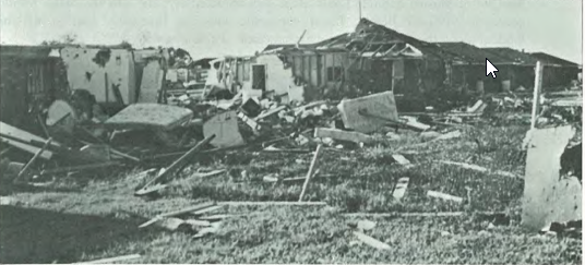 Homes are destroyed in Laplace due to an EF3 tornado that formed as Hurricane Andrew made landfall.