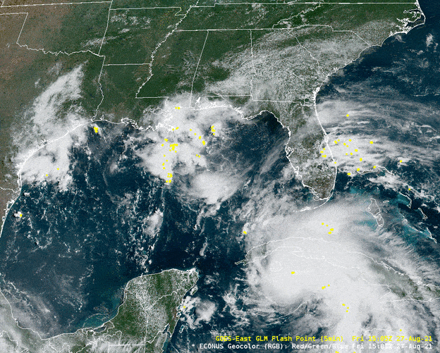 Hurricane Ida Visible Imagery at Landfall