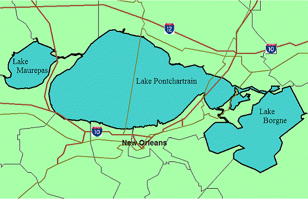Map of Lake Pontchartrain, Click for Full-Size Image