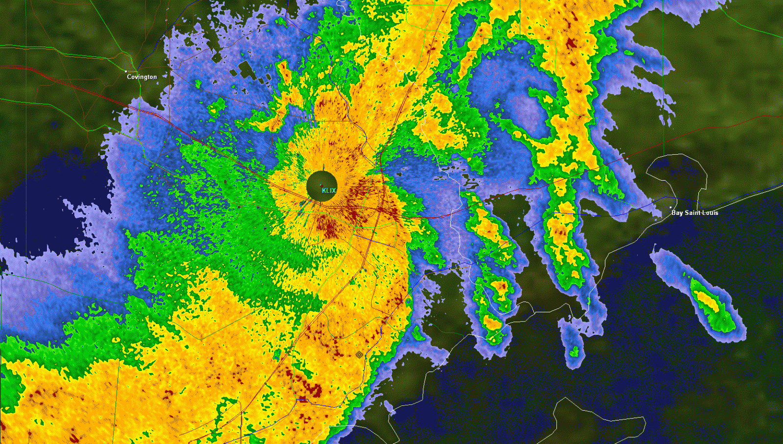 KLIX reflectivity for Slidell, LA tornado of 3/9/2011