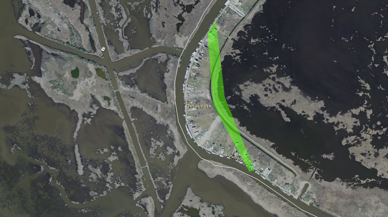 Delacroix, LA tornado track of Mar 29, 2011