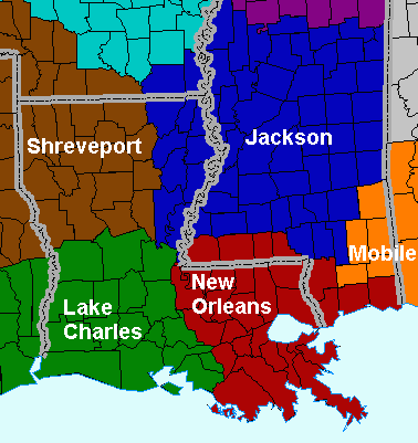 Louisiana-Mississippi Map
