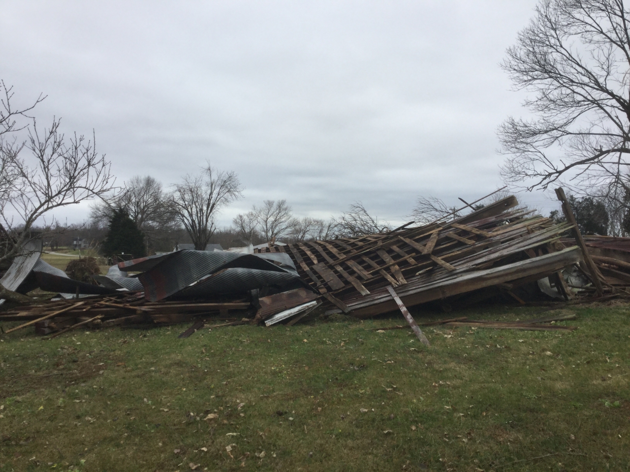 EF1 tornado damage near Dogwood, Indiana December 31, 2018