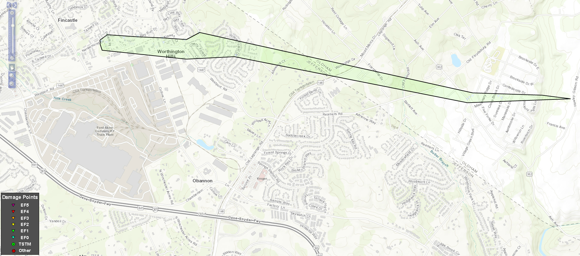 Jefferson Oldham Track Map