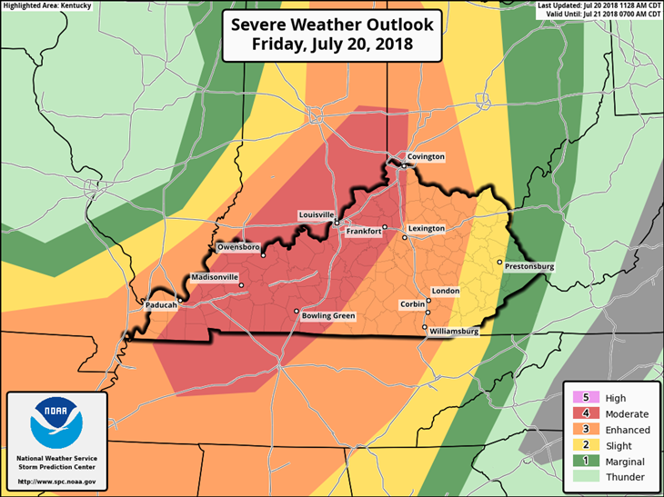 Severe Weather Summary for Friday, July 20, 2018