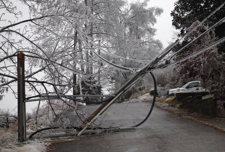 ice damage in Crawford County, Indiana, November 14-15, 2018