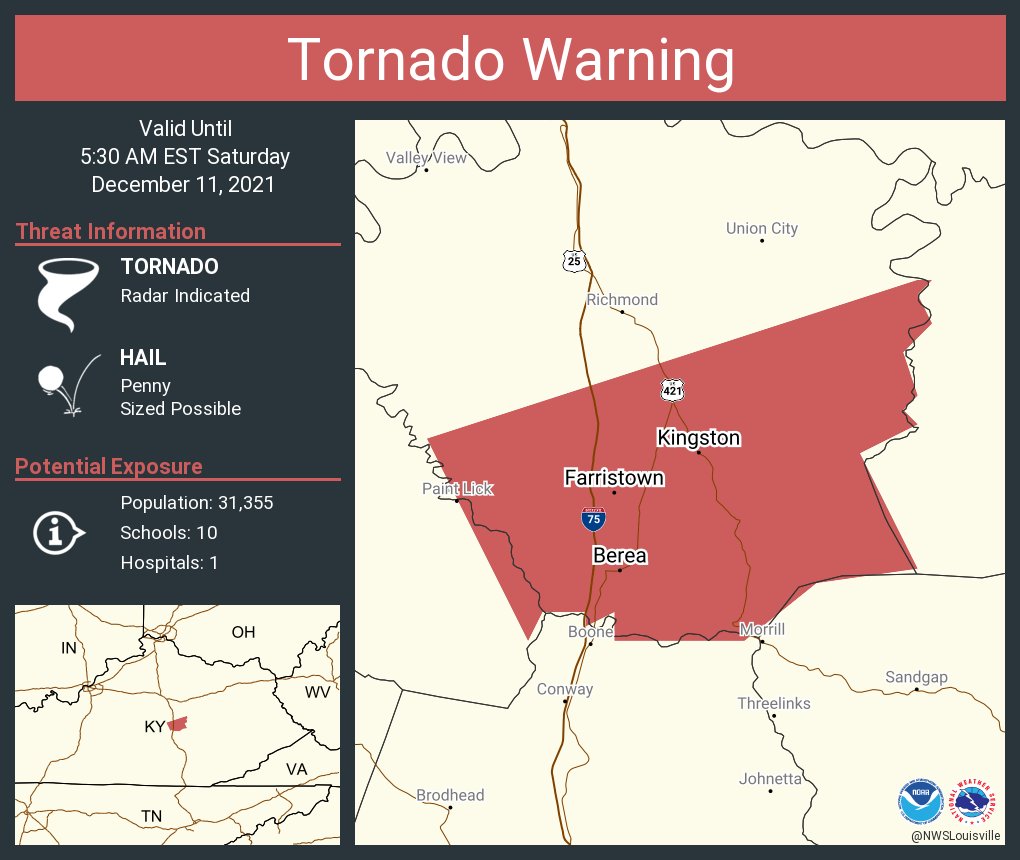 Tornado Warning for Madison and Garrard Counties
