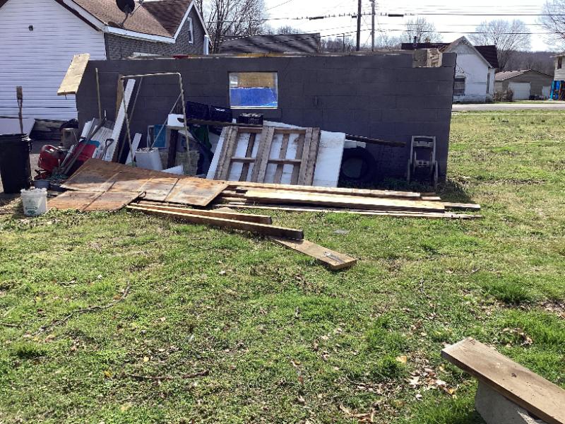 Tornado damage in West Point, Kentucky