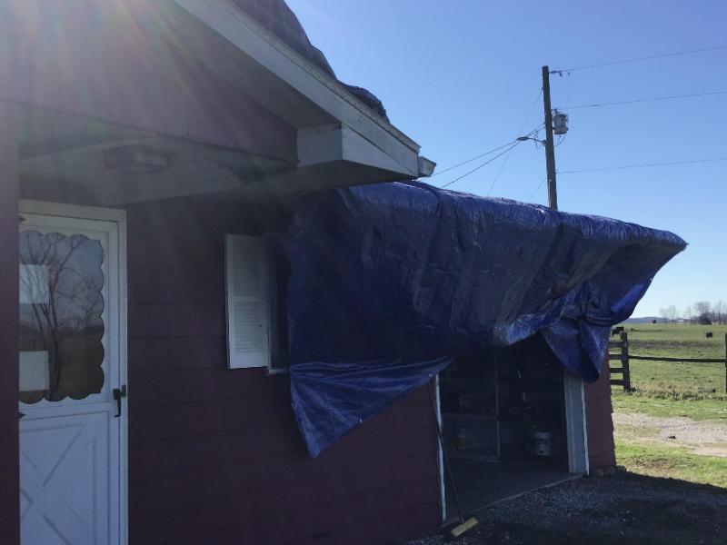 Tornado damage on Wilson Lane southwest of Salem, Indiana