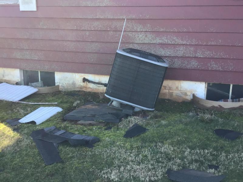 Tornado damage on Wilson Lane southwest of Salem, Indiana