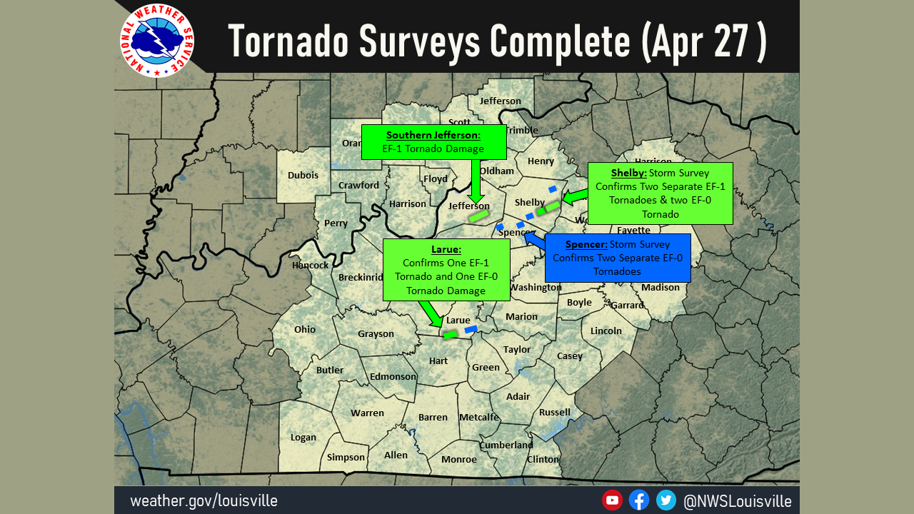 Track map for the tornadoes of April 13, 2022