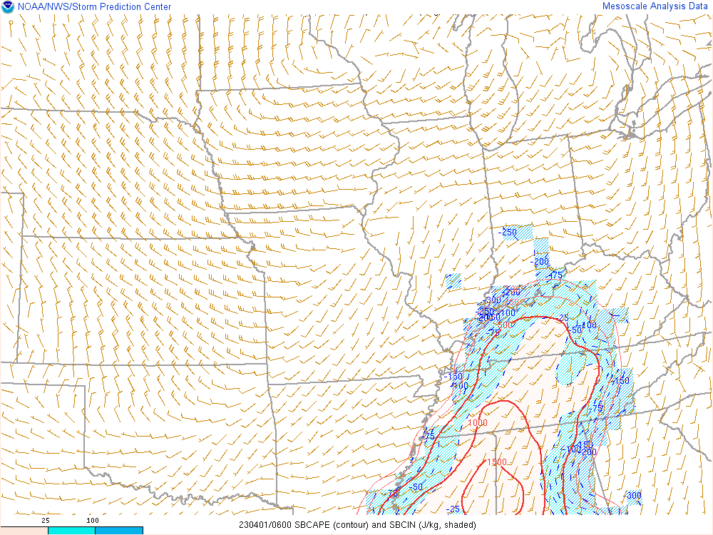 SBCAPE at 2 am EDT